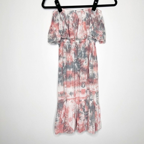 NWT Tiare Hawaii Tie Dye Tube Dress Ruffle Top One Size OS - Picture 1 of 7